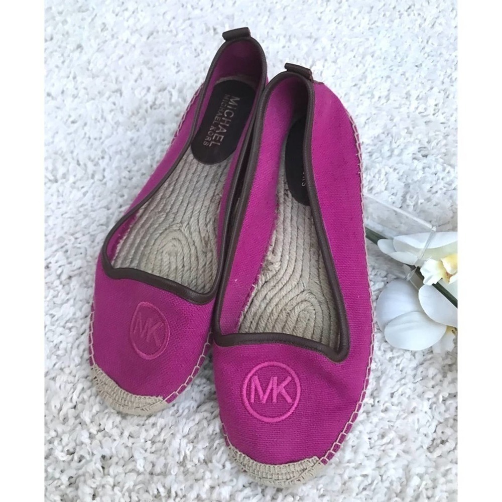 Michael Kors Fuschia leather trimmed espadrille 7 #33 - Picture 3 of 8